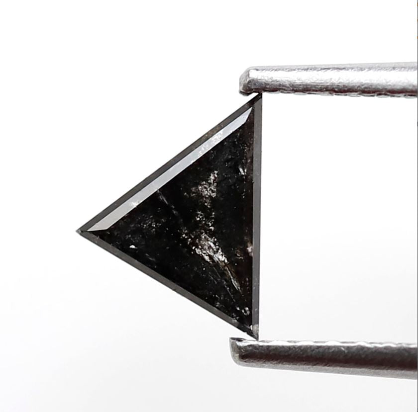 0.53 Ct Natural Triangle Diamond, Blackish Gray Salt and Pepper Loose Diamond, Earth Mined Gem for Jewelry