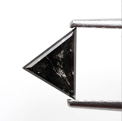 0.53 Ct Natural Triangle Diamond, Blackish Gray Salt and Pepper Loose Diamond, Earth Mined Gem for Jewelry