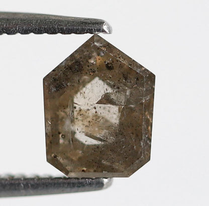 1.08 Ct Geometric Salt and Pepper Diamond, Natural Brownish Loose Diamond, Conflict Free Stone for Anniversary Ring