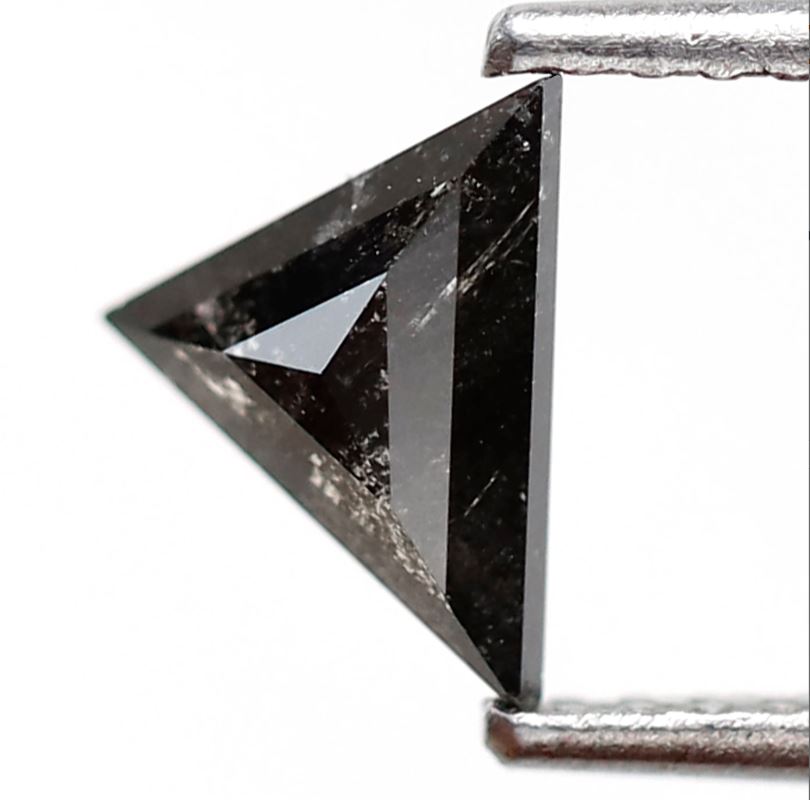 0.53 Ct Natural Triangle Diamond, Blackish Gray Salt and Pepper Loose Diamond, Earth Mined Gem for Jewelry