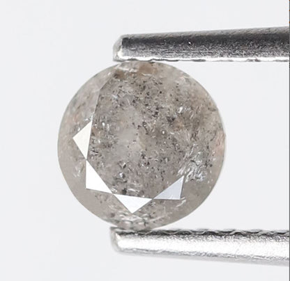 0.60 CT Round Brilliant cut Loose Natural Diamond, 5 x 5 mm Ethically Sourced Salt and Pepper Diamond