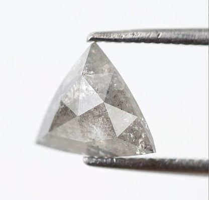 1.31 Ct Triangle Cut Salt and Pepper Diamond, Natural Gray Black Loose Diamond, Earth Mined Stone for Ring or Pendant
