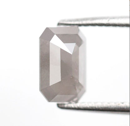 0.78 CT Natural Emerald cut Salt and Pepper Diamond, 6.90 x 4.90 mm Loose Grayish Earth Mined Diamond