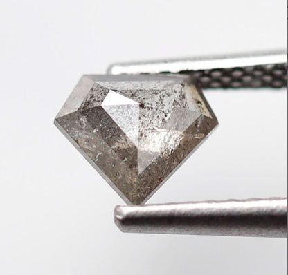 Pentagon Shape 0.55 Ct Salt & Pepper Diamond, Gray Black Natural Diamond, Ethical Loose Stone for Wedding Band