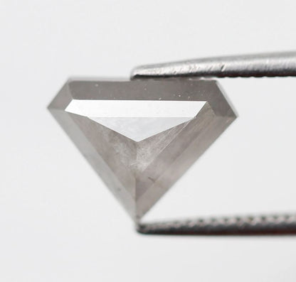 Geometric Cut 1.88 Ct Salt and Pepper Diamond, Natural Grayish Diamond, Loose Stone for Custom Wedding Band