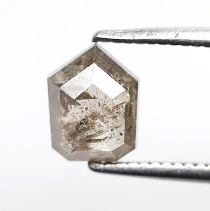 1.08 Ct Geometric Salt and Pepper Diamond, Natural Brownish Loose Diamond, Conflict Free Stone for Anniversary Ring
