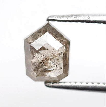 1.08 Ct Geometric Salt and Pepper Diamond, Natural Brownish Loose Diamond, Conflict Free Stone for Anniversary Ring