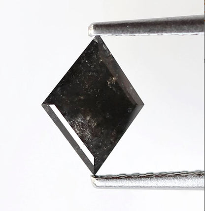 Kite Cut 0.84 Ct Salt and Pepper Diamond, Natural Blackish Gray Diamond, Loose Stone for Custom Pendant