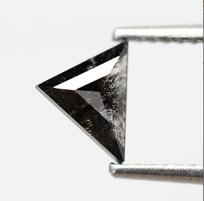 0.53 Ct Natural Triangle Diamond, Blackish Gray Salt and Pepper Loose Diamond, Earth Mined Gem for Jewelry