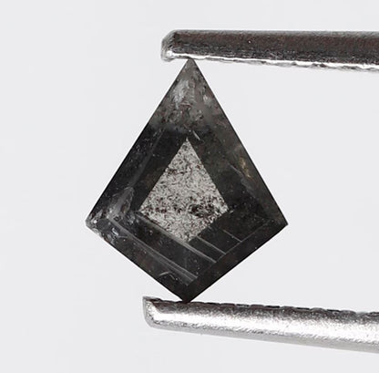 0.40 CT Kite Shape Loose Natural Diamond, 6.50 mm Gray Black Salt and Pepper Earth Mined Diamond For Anniversary Ring