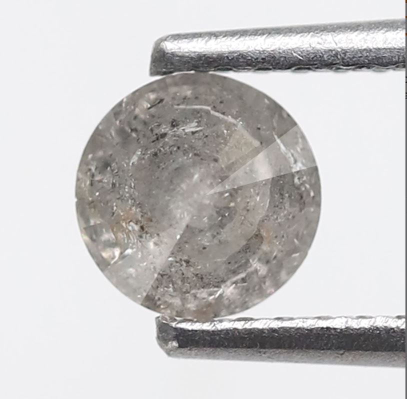 0.60 CT Round Brilliant cut Loose Natural Diamond, 5 x 5 mm Ethically Sourced Salt and Pepper Diamond