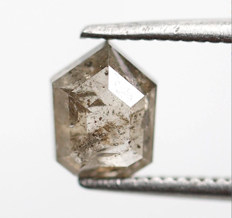 1.08 Ct Geometric Salt and Pepper Diamond, Natural Brownish Loose Diamond, Conflict Free Stone for Anniversary Ring