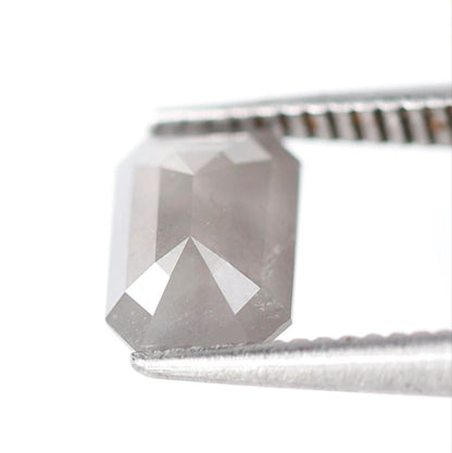 0.78 CT Natural Emerald cut Salt and Pepper Diamond, 6.90 x 4.90 mm Loose Grayish Earth Mined Diamond