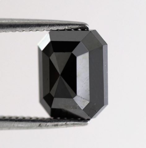 Emerald Cut 2.78 Ct Natural Treated Black Loose Diamond For Engagement Ring
