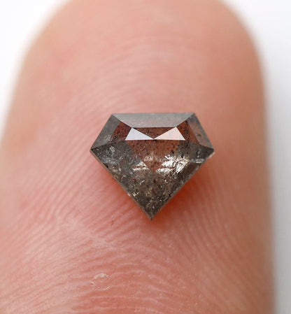 Pentagon Shape 0.55 Ct Salt & Pepper Diamond, Gray Black Natural Diamond, Ethical Loose Stone for Wedding Band