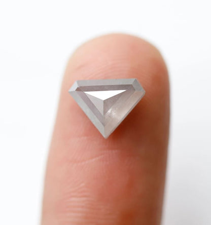 Geometric Cut 1.88 Ct Salt and Pepper Diamond, Natural Grayish Diamond, Loose Stone for Custom Wedding Band