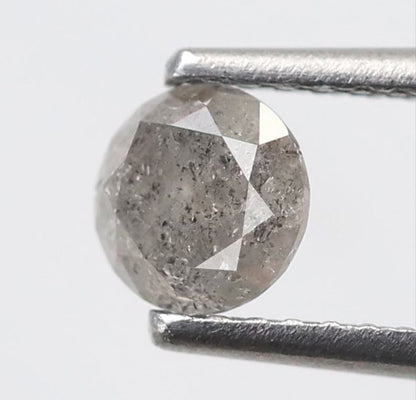 0.60 CT Round Brilliant cut Loose Natural Diamond, 5 x 5 mm Ethically Sourced Salt and Pepper Diamond