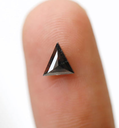 0.53 Ct Natural Triangle Diamond, Blackish Gray Salt and Pepper Loose Diamond, Earth Mined Gem for Jewelry