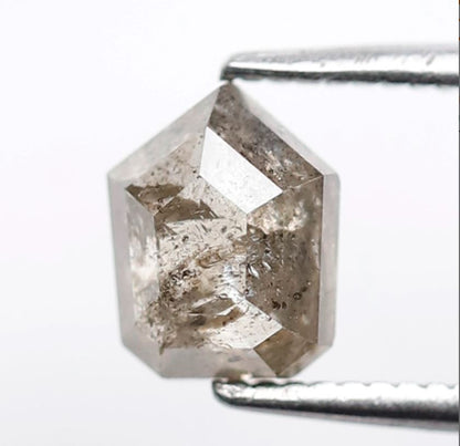 1.08 Ct Geometric Salt and Pepper Diamond, Natural Brownish Loose Diamond, Conflict Free Stone for Anniversary Ring