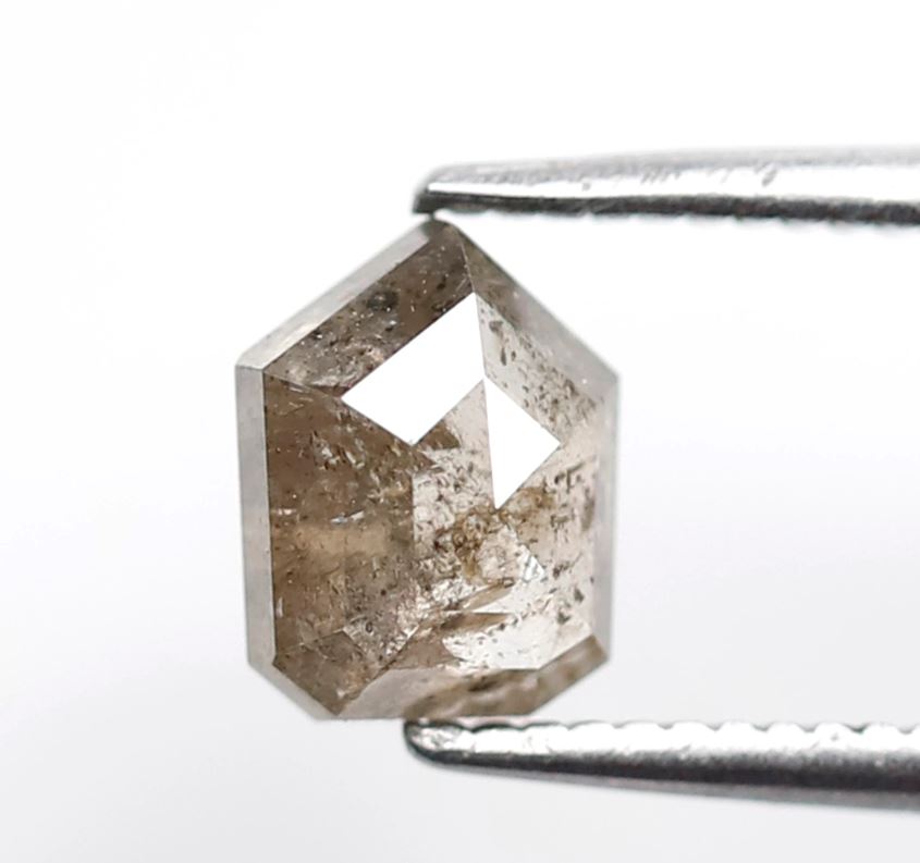 1.08 Ct Geometric Salt and Pepper Diamond, Natural Brownish Loose Diamond, Conflict Free Stone for Anniversary Ring
