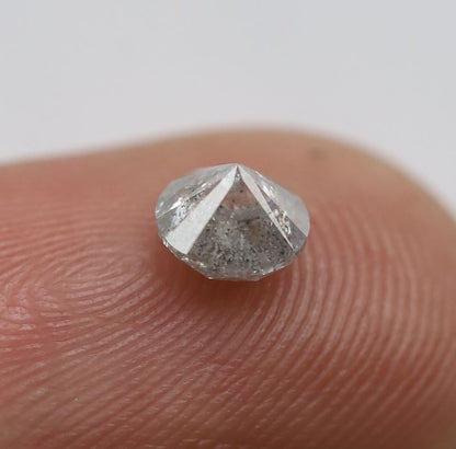 0.60 CT Round Brilliant cut Loose Natural Diamond, 5 x 5 mm Ethically Sourced Salt and Pepper Diamond