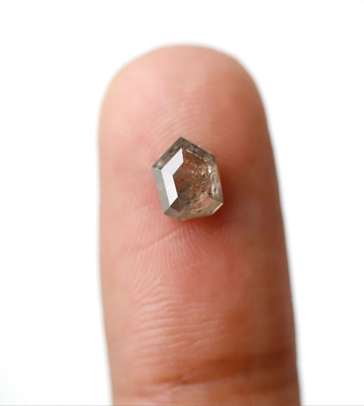 1.08 Ct Geometric Salt and Pepper Diamond, Natural Brownish Loose Diamond, Conflict Free Stone for Anniversary Ring