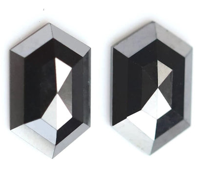 1.86 Ct Hexagon Diamond Pair, Natural Treated Loose Diamonds, 8.9 mm Matching Pair for Earrings Making