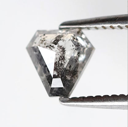 0.60 CT Geometric cut Loose Diamond, Conflict Free Natural Gray Black Salt and Pepper Diamond