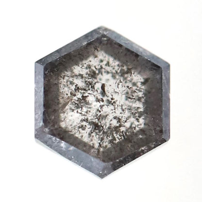 Hexagon Cut 0.48 Ct Salt and Pepper Diamond, Natural Gray Black Earth Mined Diamond, Loose Stone for Pendant Making