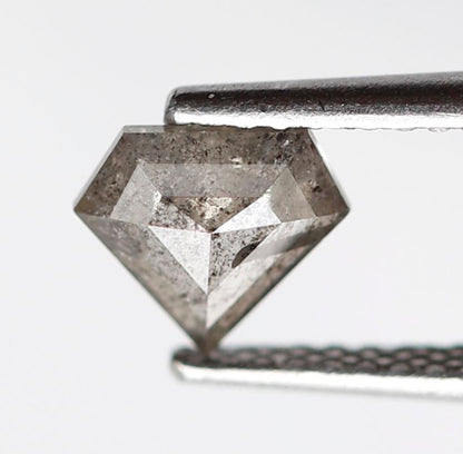 Pentagon Shape 0.55 Ct Salt & Pepper Diamond, Gray Black Natural Diamond, Ethical Loose Stone for Wedding Band