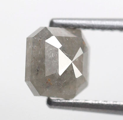 Asscher cut 1.14 CT Salt and Pepper Diamond, Natural 5.90 mm Ethical Loose Diamond for Custom Jewelry Design