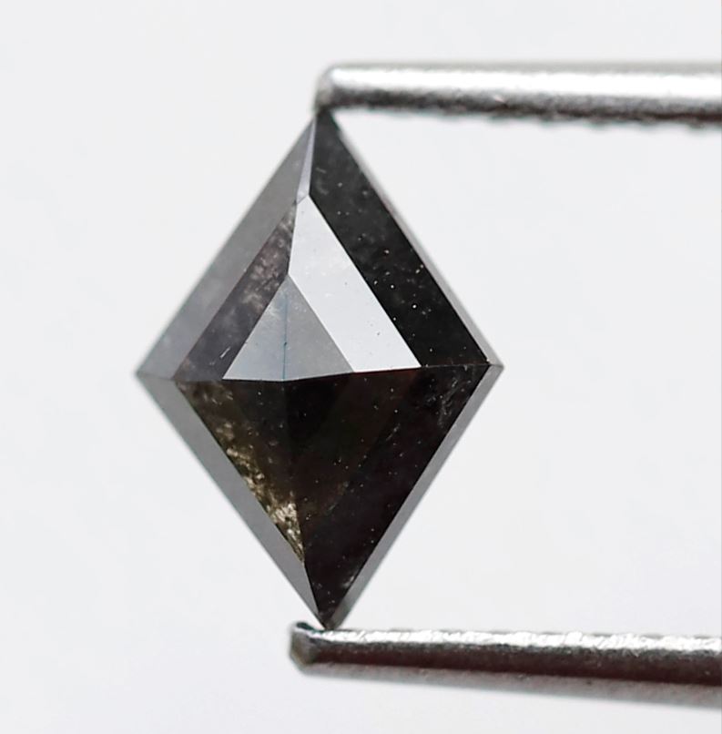 Kite Cut 0.84 Ct Salt and Pepper Diamond, Natural Blackish Gray Diamond, Loose Stone for Custom Pendant