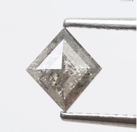 0.56 CT Kite Shape Ethical Natural Diamond, 7.40 MM Gray Black Salt and Pepper Diamond For Kite Stone Pendant