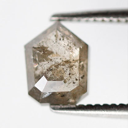 1.08 Ct Geometric Salt and Pepper Diamond, Natural Brownish Loose Diamond, Conflict Free Stone for Anniversary Ring