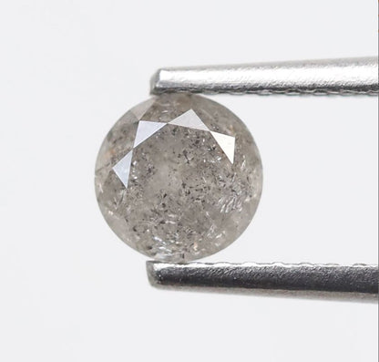 0.60 CT Round Brilliant cut Loose Natural Diamond, 5 x 5 mm Ethically Sourced Salt and Pepper Diamond