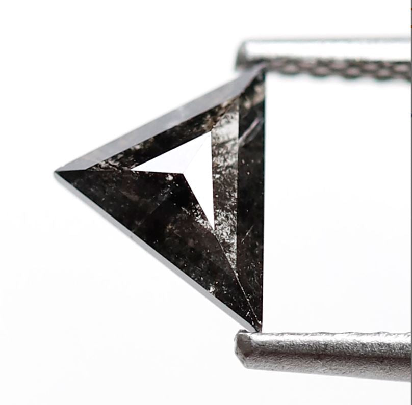 0.53 Ct Natural Triangle Diamond, Blackish Gray Salt and Pepper Loose Diamond, Earth Mined Gem for Jewelry
