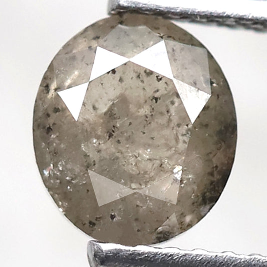1.19 CT Oval Shape Salt and Pepper Diamond, Natural Gray Black Loose Ethical Diamond For Making Custom Ring