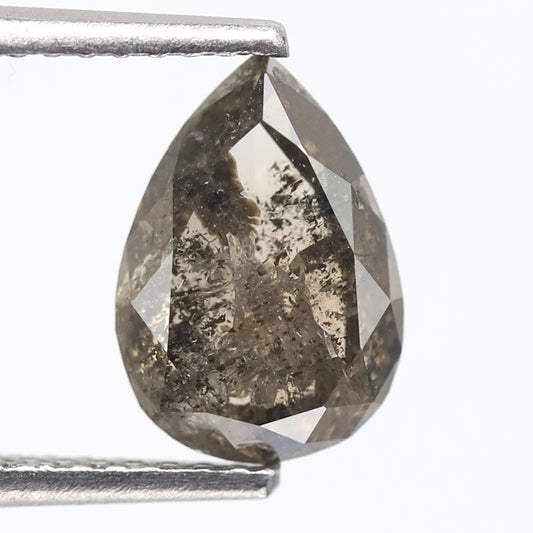 Natural 2.33 Carat Pear Shape Gray Black Diamond, Ethically Sourced Salt and Pepper Loose Diamond for Ring Jewelry