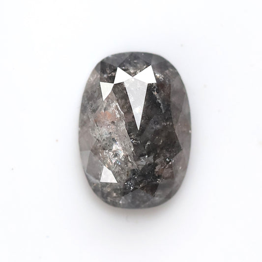 Natural 2.13 Carat Oval Salt and Pepper Diamond, Gray Black Loose Diamond for Wedding Ring Making and Engagement Ring