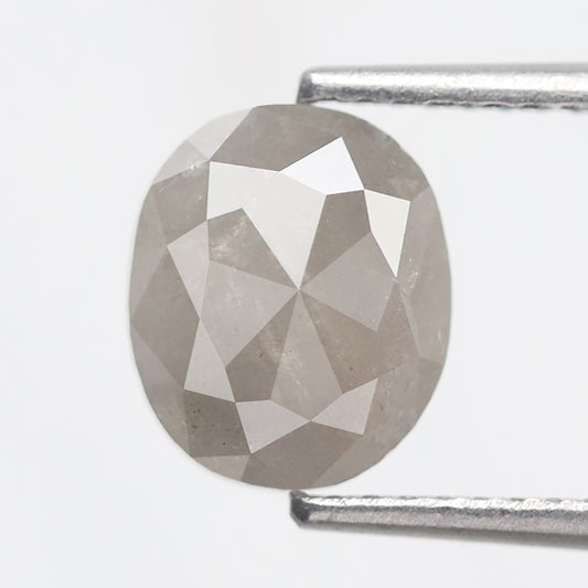 1.79 CT Oval Shape Salt and Pepper Diamond, Natural Gray Loose Earth Mined Diamond for Proposal Ring
