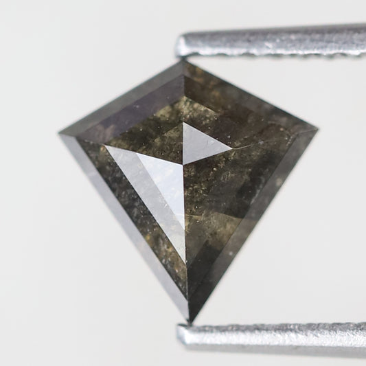 Kite Shape 1.25 CT Salt and Pepper Diamond, Natural Gray Black Ethical Loose Diamond for Unique Wedding Band Design