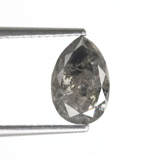 1.92 CT Pear Shape Loose Diamond Natural Gray Black Conflict Free Salt and Pepper Diamond For Wedding Ring