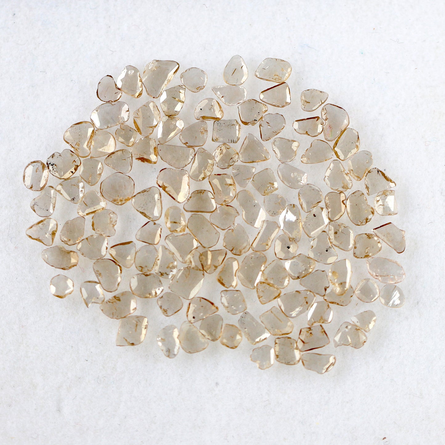 5.80 Ct 114 Pcs Light Brown Polki Diamonds | 2.2–4.8 mm Natural Slice Loose Diamond Lot