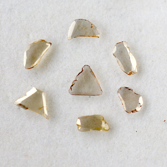 2.50 Ct Light Brown Polki Slice Diamonds | 7 Pcs 7.00–9.50 mm Natural Loose Diamond Lot
