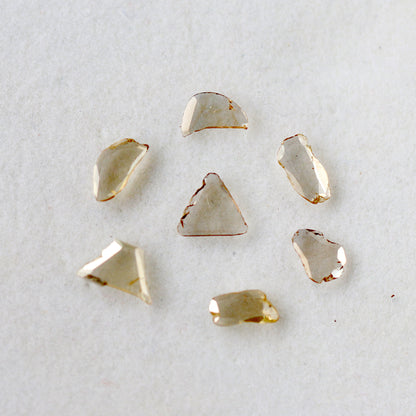 2.50 Ct Light Brown Polki Slice Diamonds | 7 Pcs 7.00–9.50 mm Natural Loose Diamond Lot