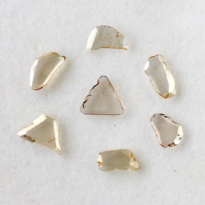 2.50 Ct Light Brown Polki Slice Diamonds | 7 Pcs 7.00–9.50 mm Natural Loose Diamond Lot