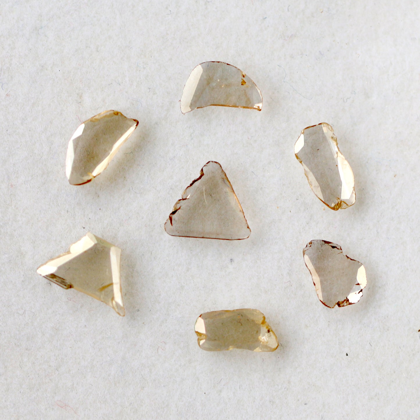 2.50 Ct Light Brown Polki Slice Diamonds | 7 Pcs 7.00–9.50 mm Natural Loose Diamond Lot