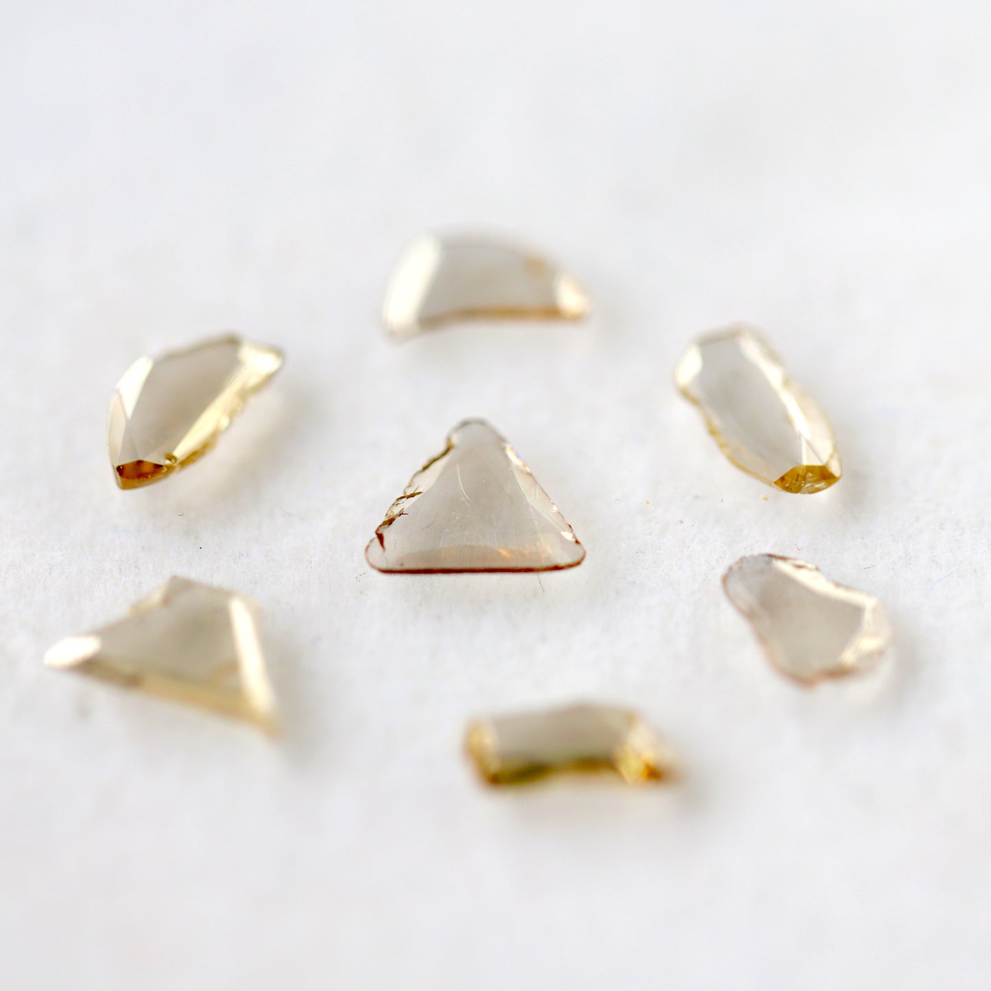 2.50 Ct Light Brown Polki Slice Diamonds | 7 Pcs 7.00–9.50 mm Natural Loose Diamond Lot