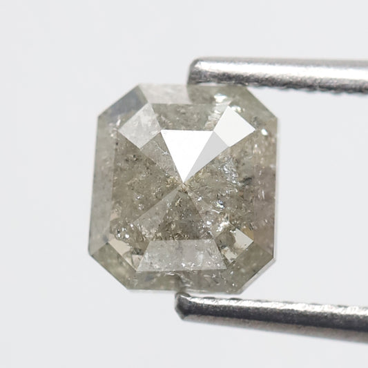 0.87 CT Emerald cut Salt and Pepper Diamond, Natural Gray Black Loose Earth Mined Diamond For Engagement Ring