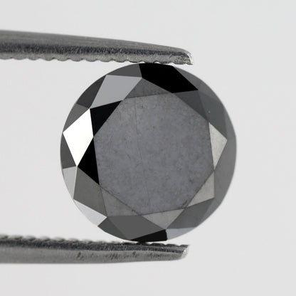 1.88 CT 7.9 MM Black Round Brilliant Cut Loose Best Quality Diamond Perfect For Gifting Ring